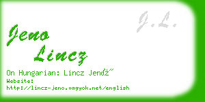 jeno lincz business card